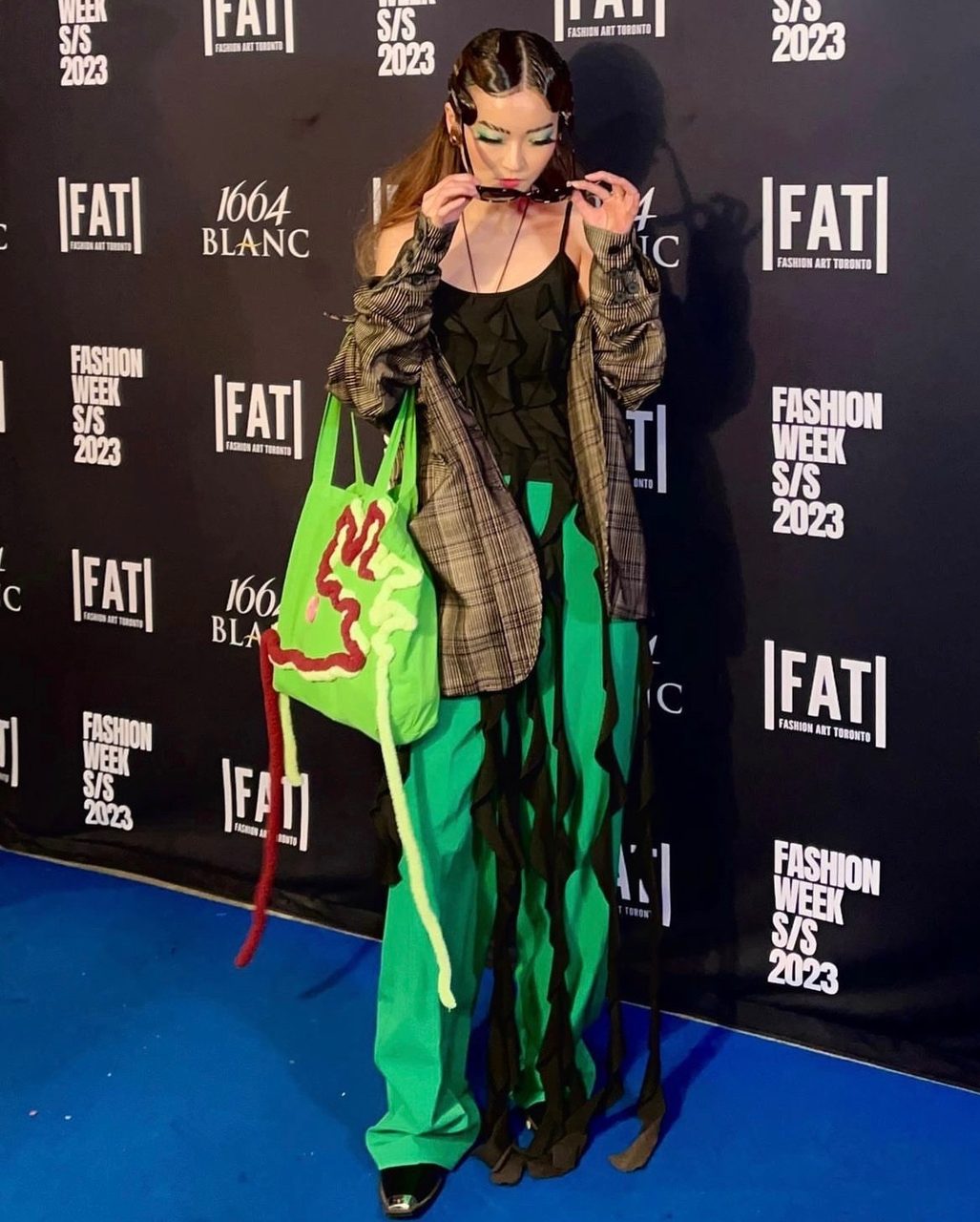 A Style Clinic look worn on the carpet at Fashion Art Toronto, Spring/Summer 2023