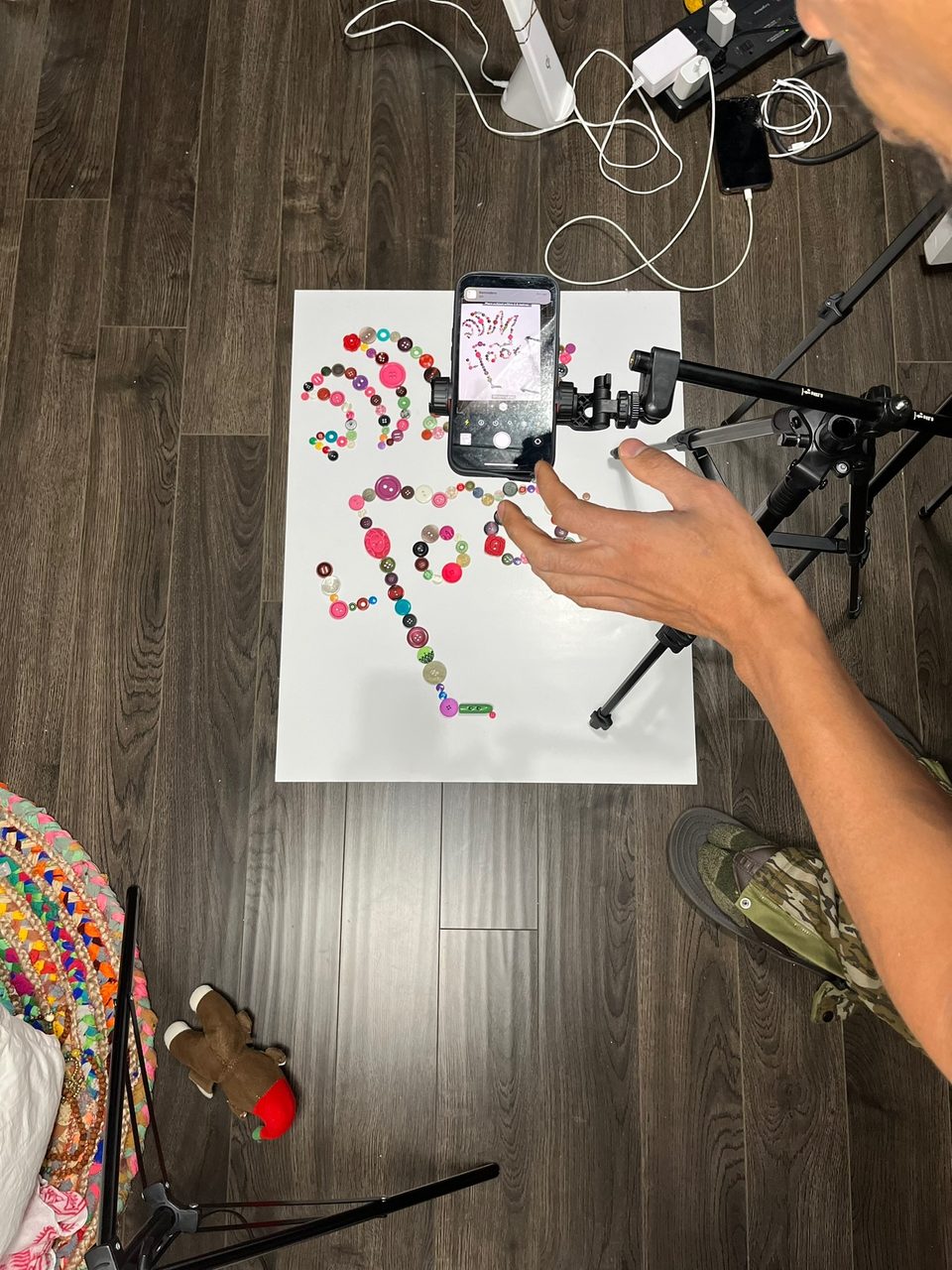 Behind the scenes on a shoot
